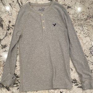 American Eagle Outfitters Gray Heritage Henley